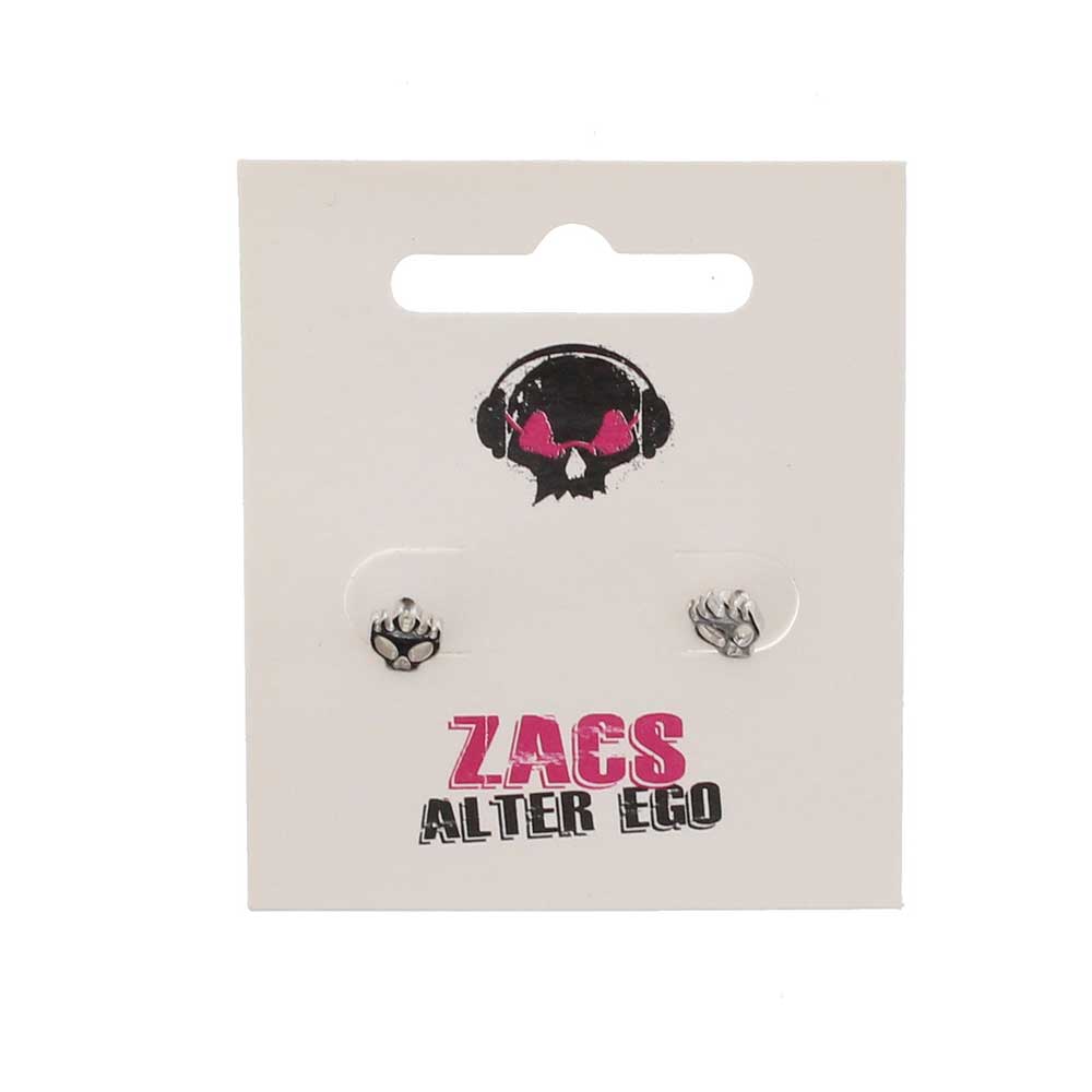 Zac's Alter Ego - Flaming skull Boucles d'oreilles - Couleur argent